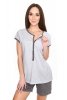 MijaCulture 3 in1 Short Maternity and Nursing 2-Peace Pyjama Set for Summer 4118/M79 Melange / Grey